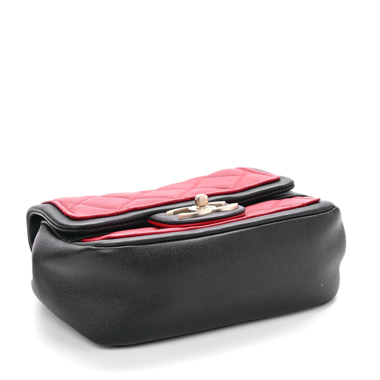 Chanel Lambskin Quilted Mini Graphic Flap Bag Red Black 4 of 9