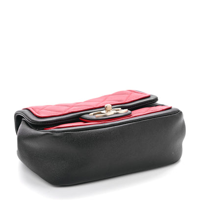 Chanel Lambskin Quilted Mini Graphic Flap Bag Red Black 4 of 9