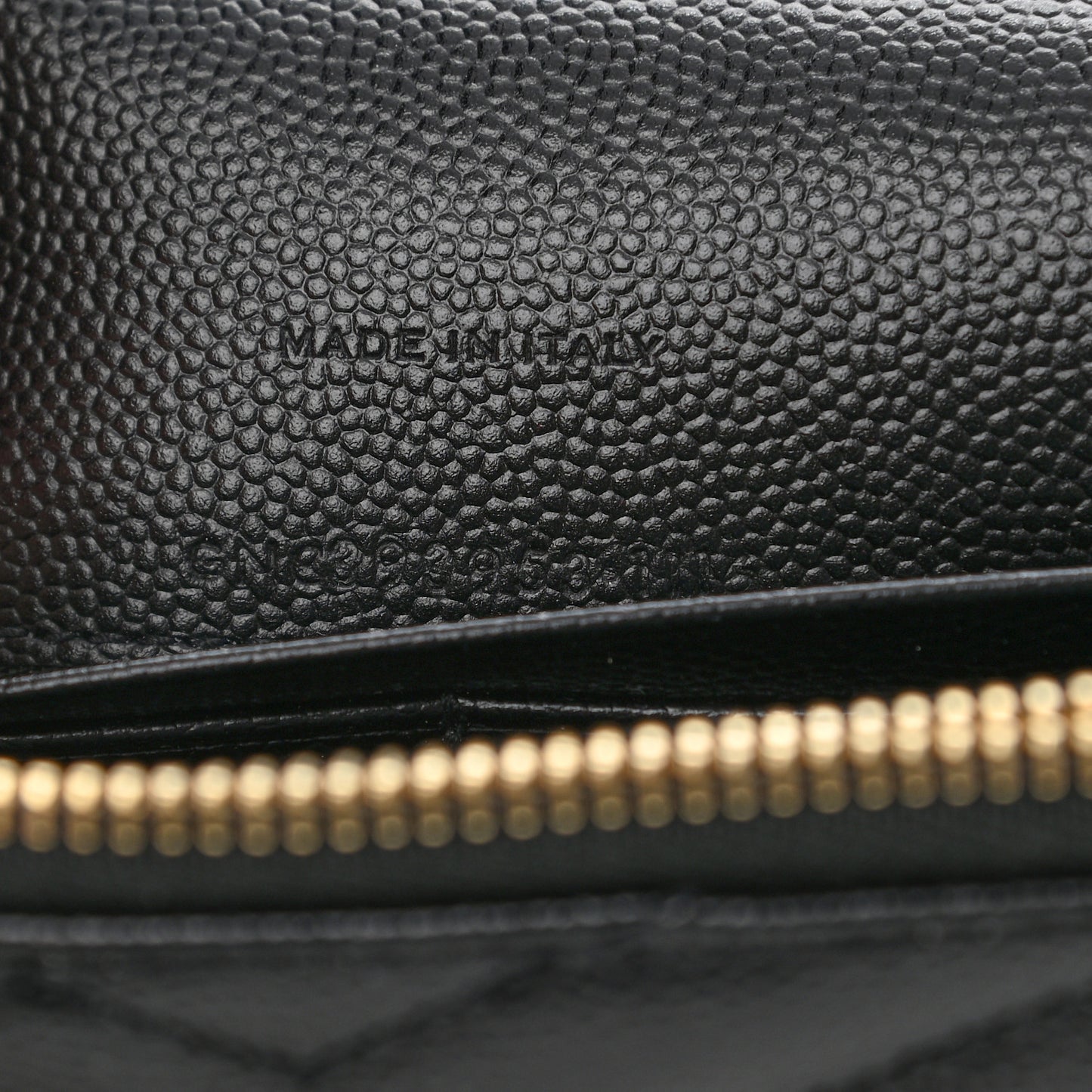 Grain De Poudre Matelasse Chevron Monogram Envelope Chain Wallet Black