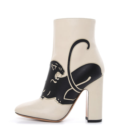 Valentino Garavani Calfskin Panther 110mm Ankle Boots 36 Light Ivory 1 of 13