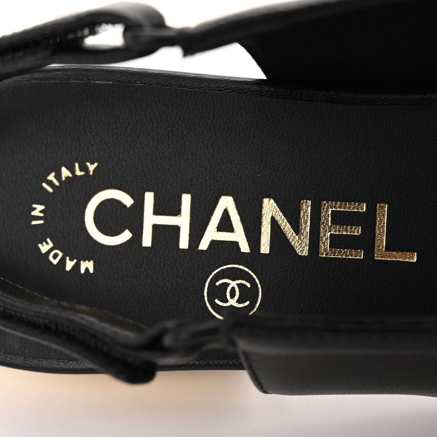 Chanel Lambskin Grosgrain Bow Cap Toe CC Slingback Flats 36.5 Black 6 of 11