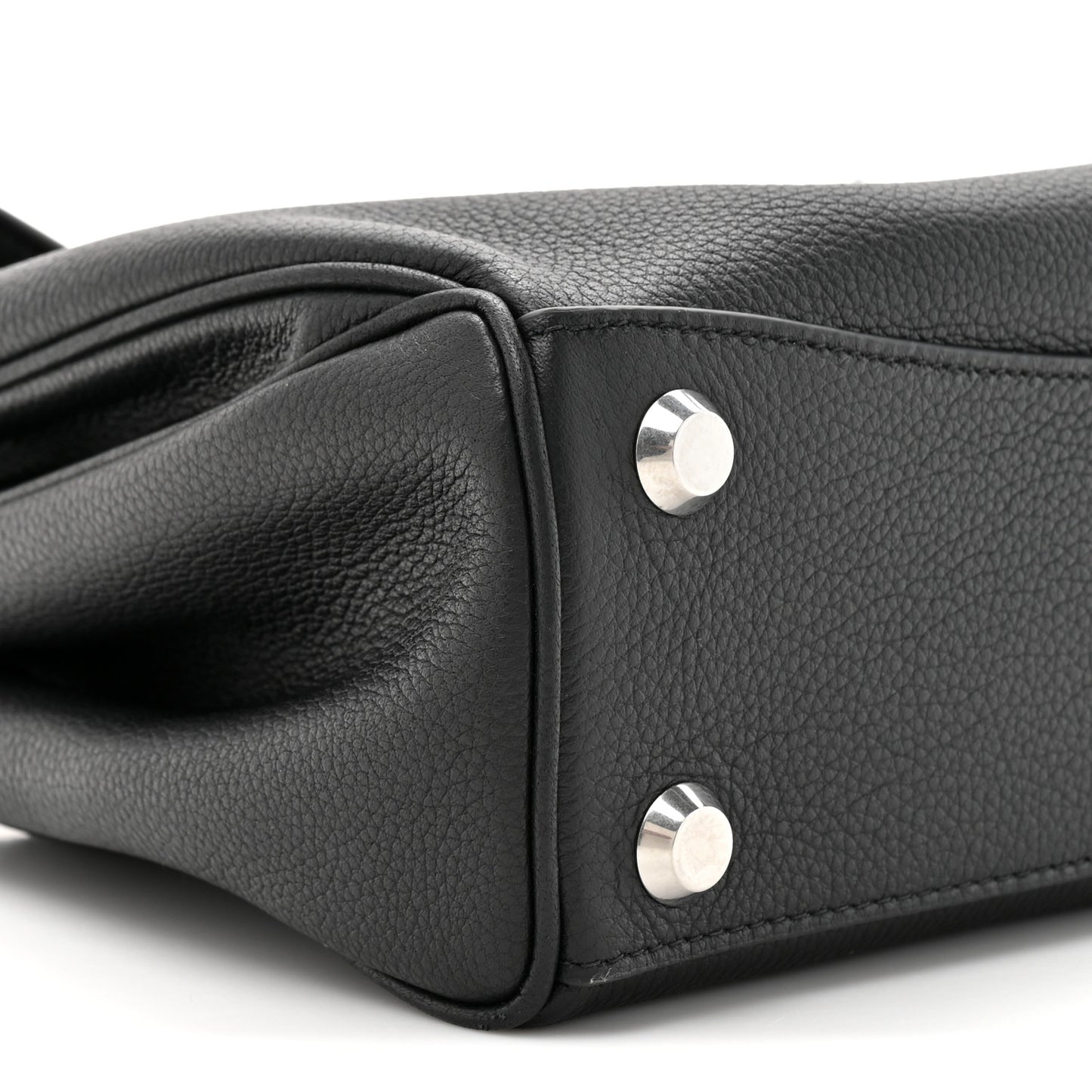 Grained Calfskin Small Rodeo Top Handle Handbag Black