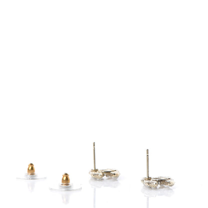 Chanel Pearl Crystal CC Earrings Gold 3 of 5