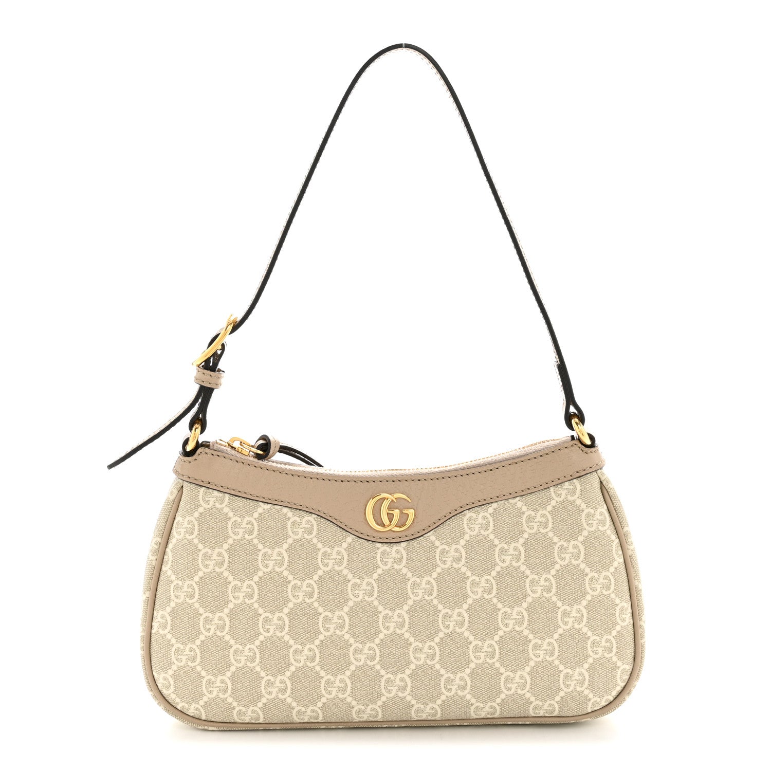 Gucci GG Supreme Monogram Textured Dollar Calfskin Small Ophidia Hobo Beige Mystic White Oatmeal 1 of 11