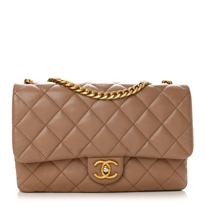 Chanel Lambskin Quilted Medium Pillow Crush Flap Beige 1 of 12