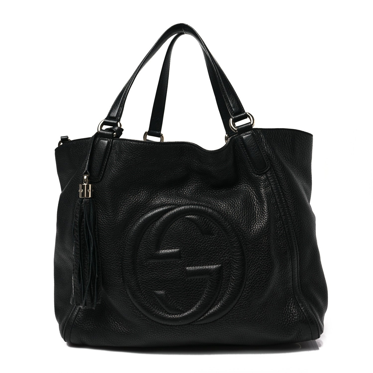 Gucci Pebbled Calfskin Medium Soho Shoulder Bag Black 1 of 8