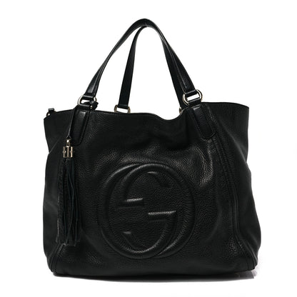 Gucci Pebbled Calfskin Medium Soho Shoulder Bag Black 1 of 8