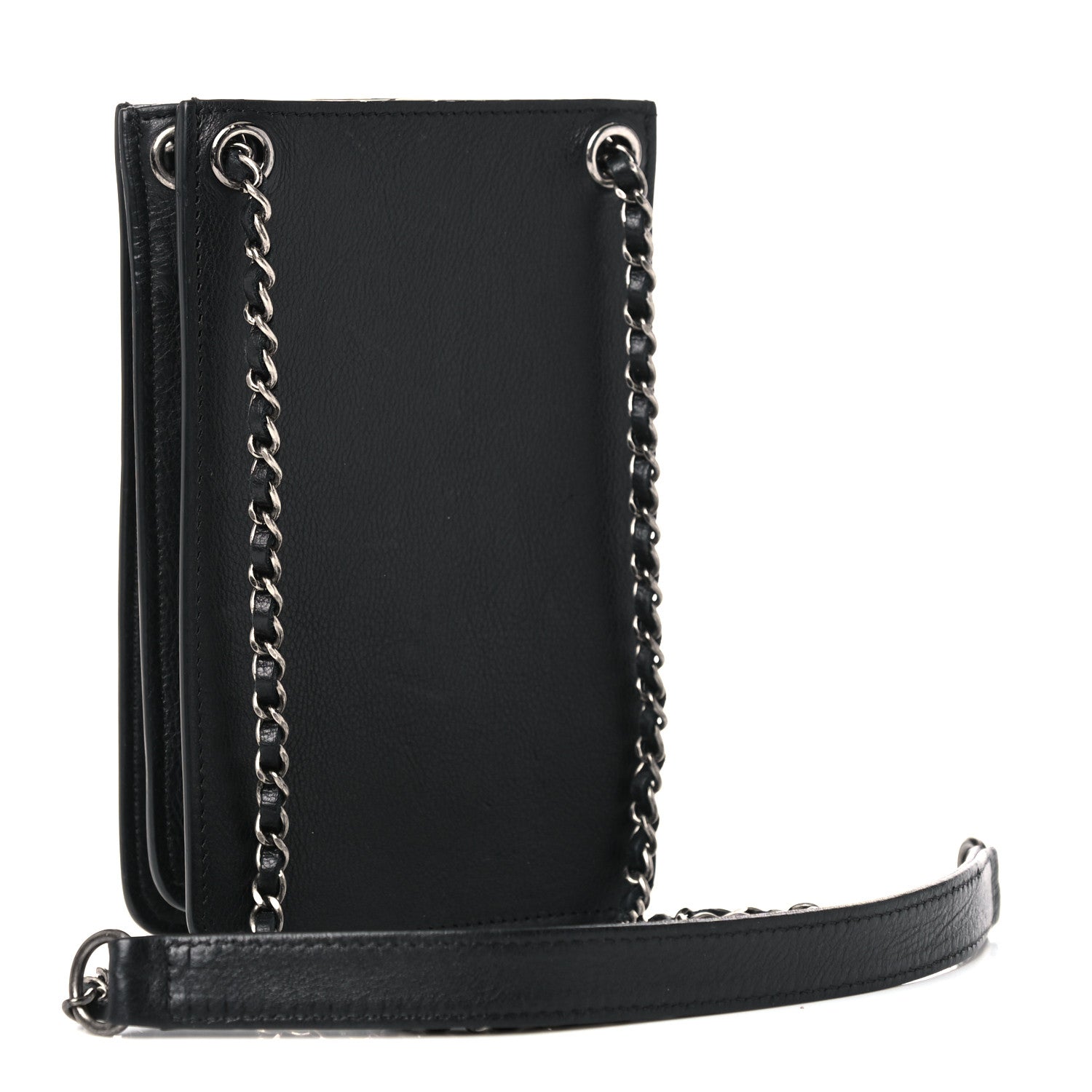 Chanel Calfskin CC Phone Holder Crossbody Black 3 of 11