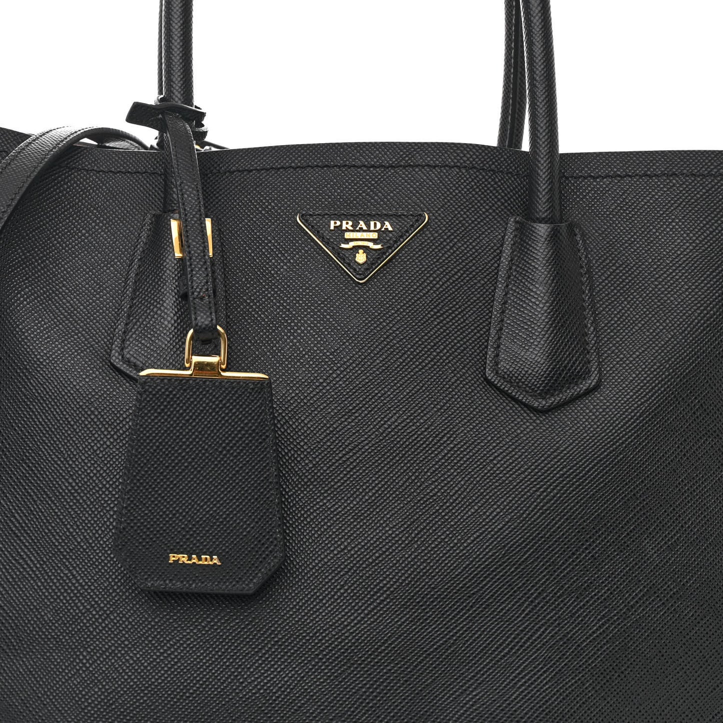 Saffiano Cuir Medium Double Bag Black Mughetto