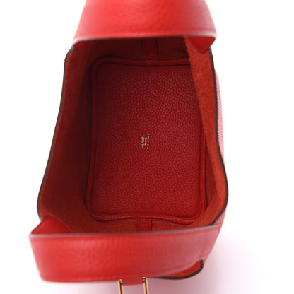 Hermes Taurillon Clemence Picotin Lock 18 PM Rouge De Coeur 5 of 9