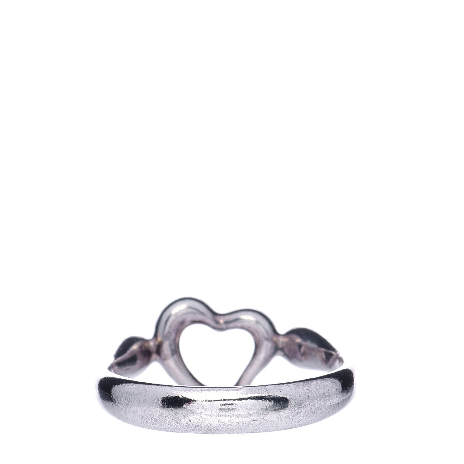 Tiffany Sterling Silver Elsa Peretti Open Heart Ring 50 5.25 3 of 6