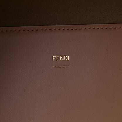 Fendi Vitello King Plexiglass Logo Embossed Medium Fendi Sunshine Shopper Tote Light Rose 6 of 12