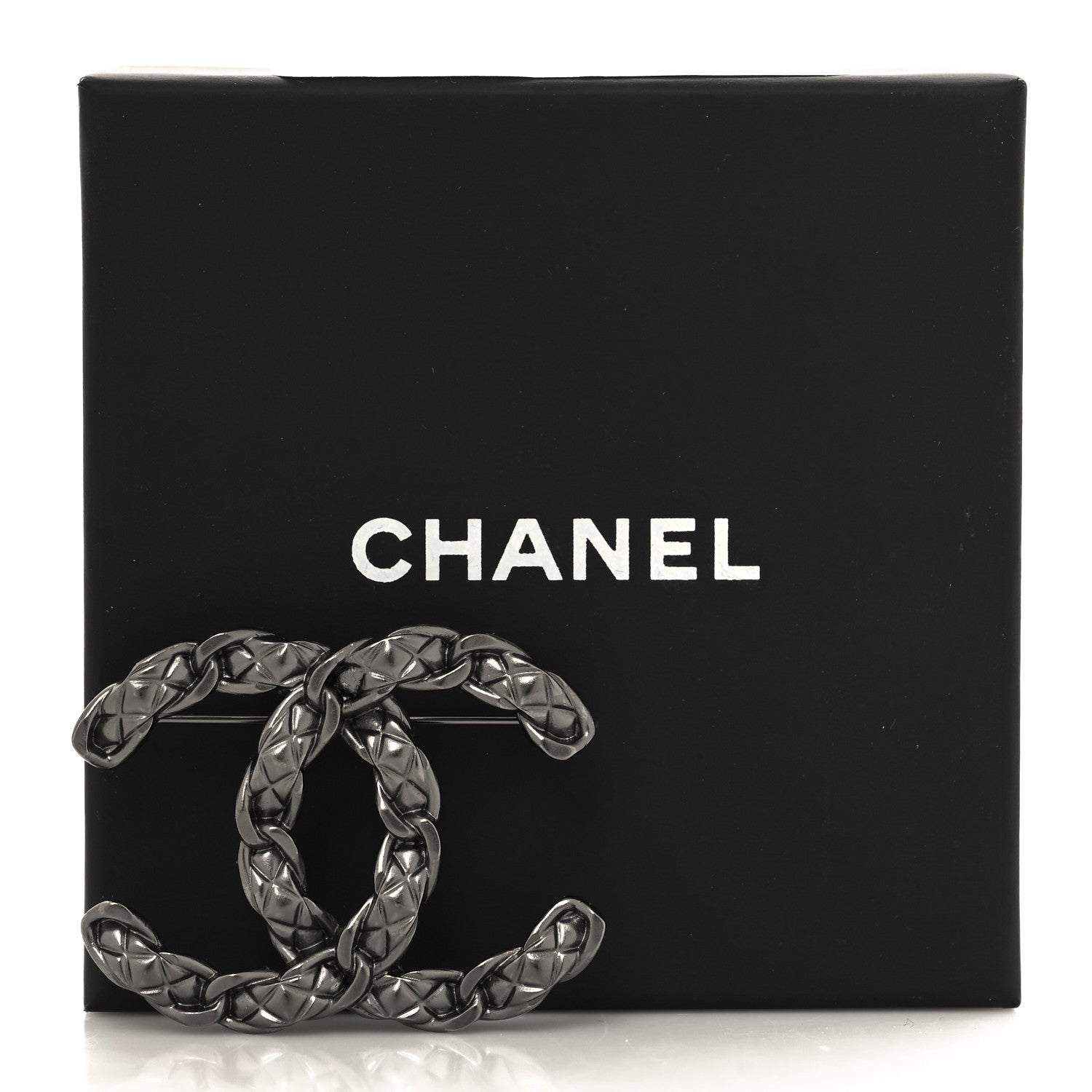 Chanel Quilted CC Brooch Ruthenium 4 of 4