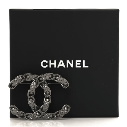Chanel Quilted CC Brooch Ruthenium 4 of 4