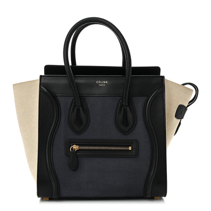 Celine Canvas Smooth Calfskin Micro Tri-Color Luggage Navy Blue 1 of 13
