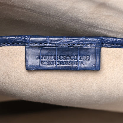 Nancy Gonzalez Crocodile Leaf Tote Electric Blue 7 of 16