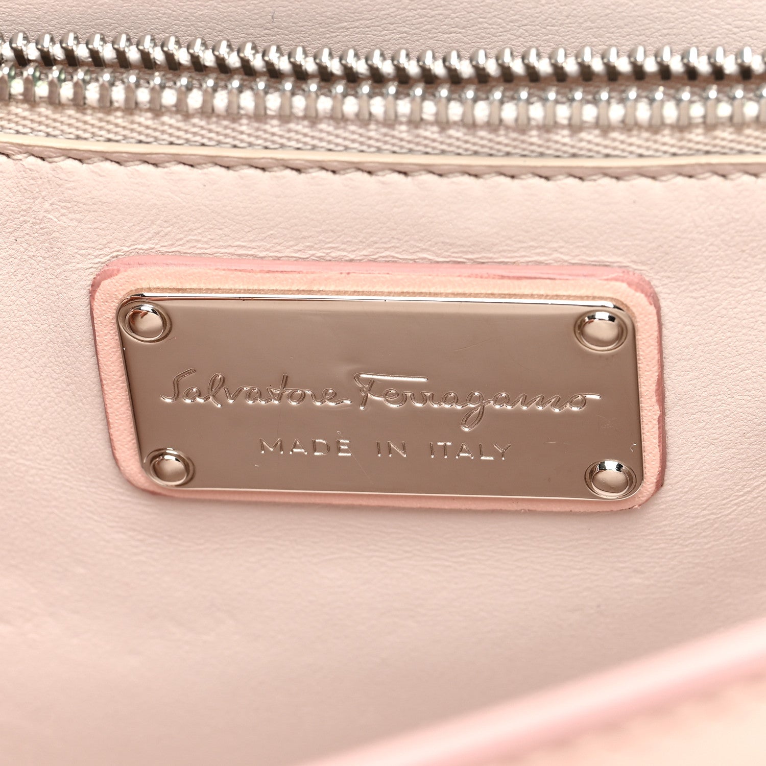 Salvatore Ferragamo Smooth Calfskin Vara Bow Chain Flap Crossbody Pink 6 of 9