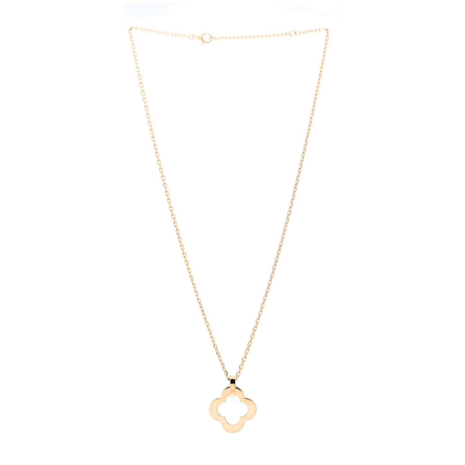 Van Cleef & Arpels 18K Yellow Gold Byzantine Alhambra Pendant Necklace 3 of 5
