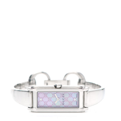Gucci Stainless Steel Diamond Pink Mother of Pearl 14mm 1500L Horsebit Quartz Watch 2 of 4