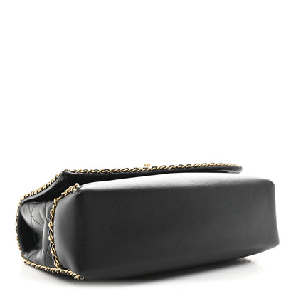 Chanel Calfskin Stitched Chain Flap Black 4 of 11