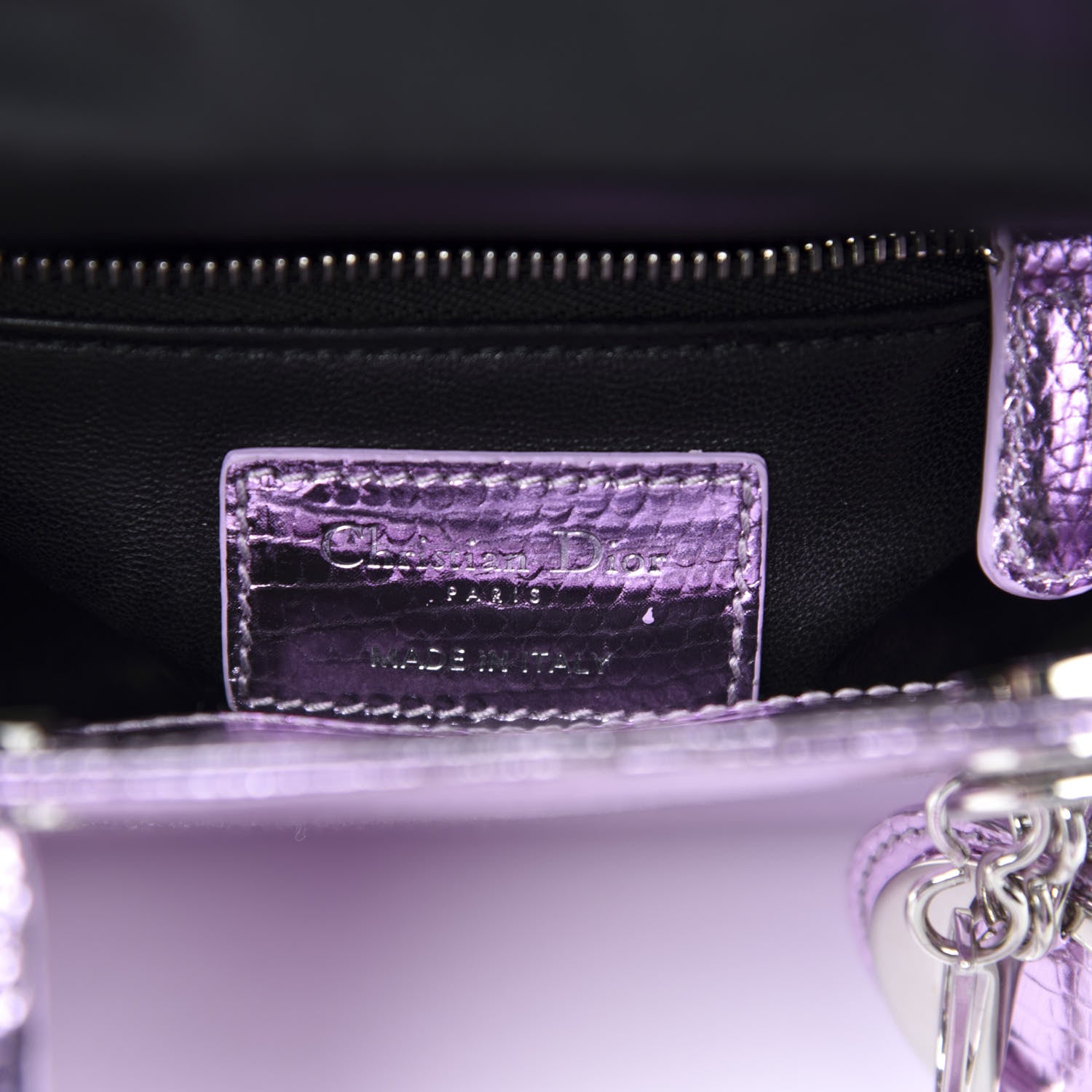 Christian Dior Metallic Lizard Mini Lady Dior Pink 9 of 11