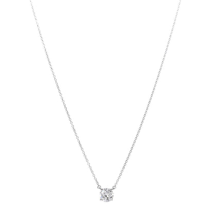 Tiffany Platinum Diamond 1.02ct Solitaire Pendant Necklace 1 of 7