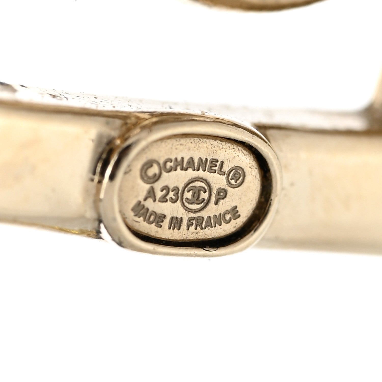 Chanel Metal Crystal Square CC Earrings Gold 4 of 4