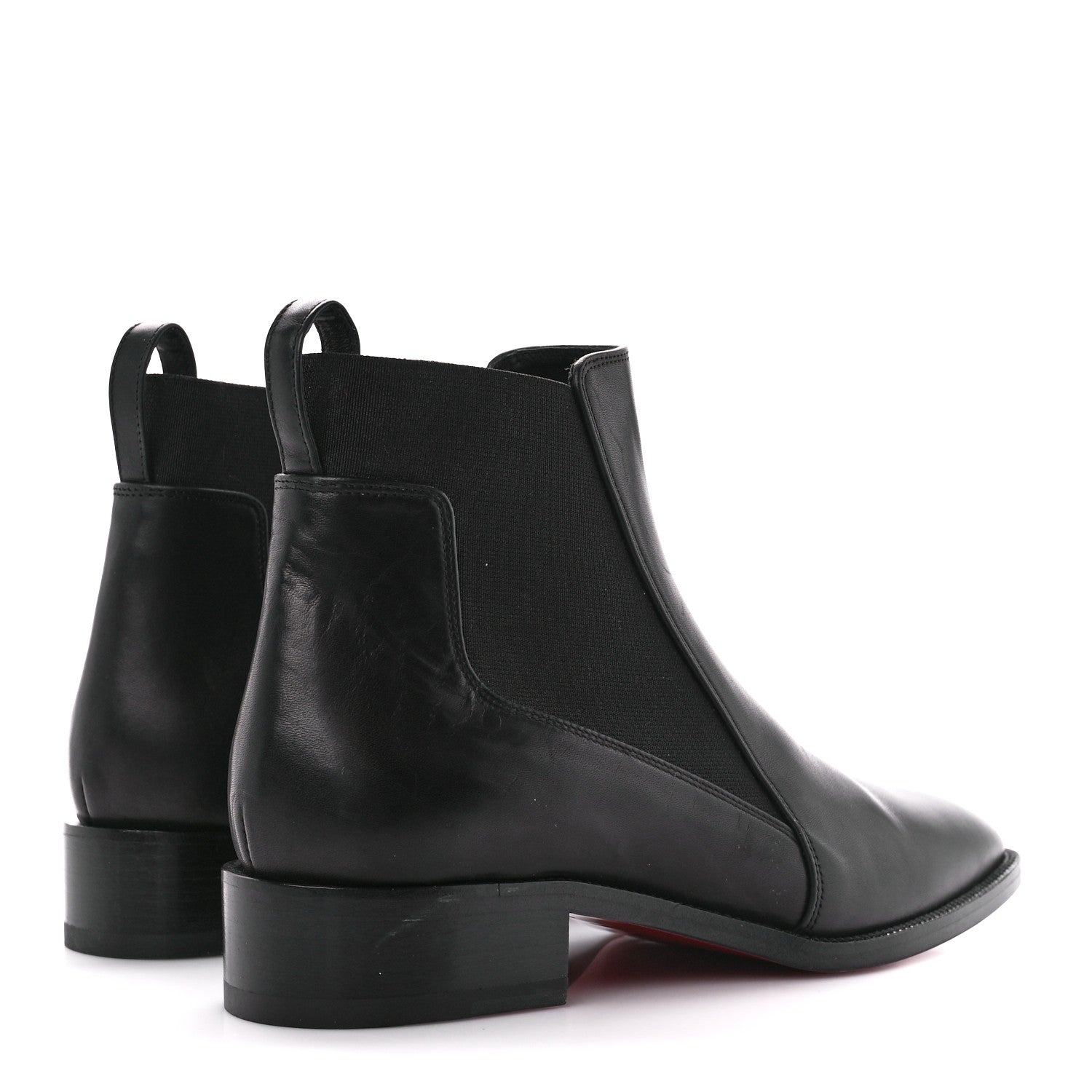 Christian Louboutin Calfskin Ingrassato Womens Marmada Flat Chelsea Boots 36.5 Black 4 of 8