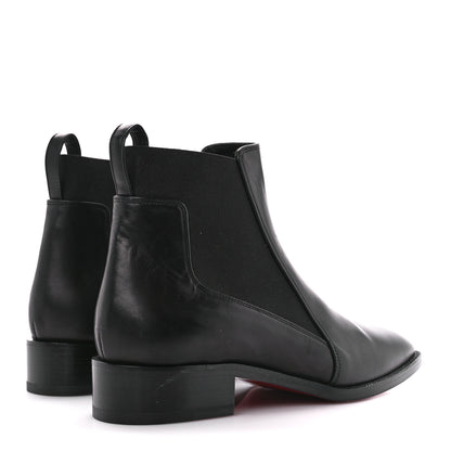 Christian Louboutin Calfskin Ingrassato Womens Marmada Flat Chelsea Boots 36.5 Black 4 of 8