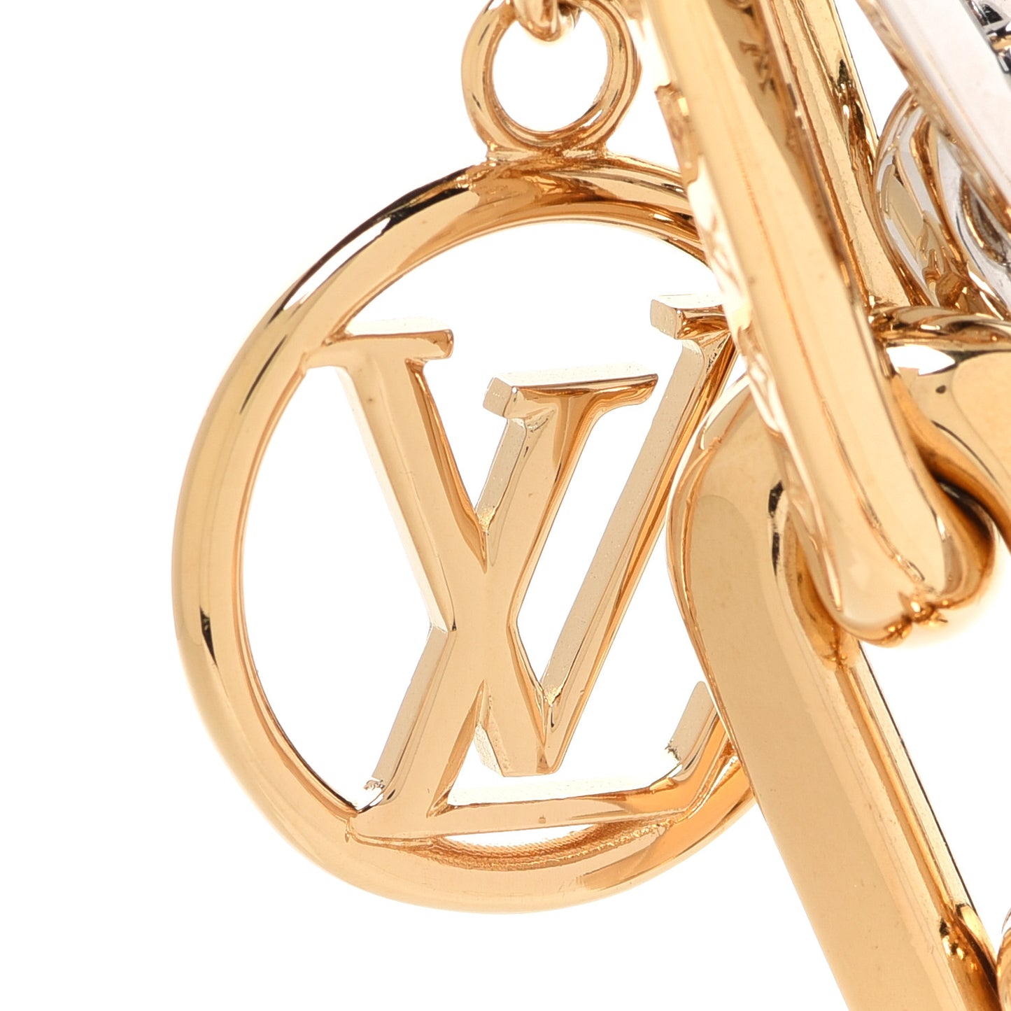 Metal LV Edge Chain Bag Charm Silver Gold