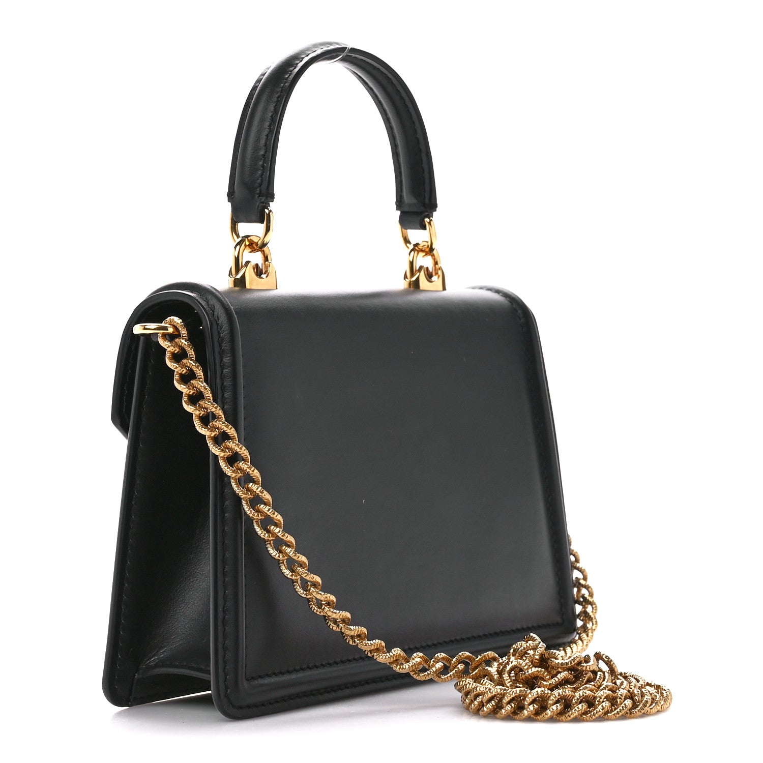 Dolce & Gabbana Smooth Calfskin Small Devotion Envelope Top Handle Bag Black 3 of 11