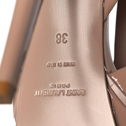 Saint Laurent Patent Tribute 105 Platform Sandals 38 Nude Powder 6 of 8