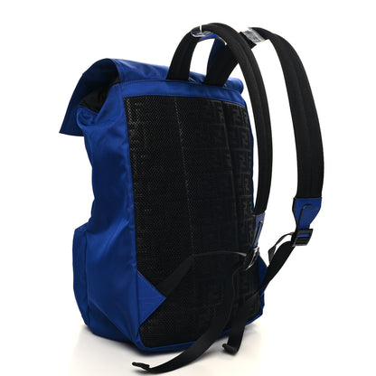 Fendi Econyl Nylon Santander Cuoio Roma Medium Fendiness Backpack Blu Neon 3 of 10