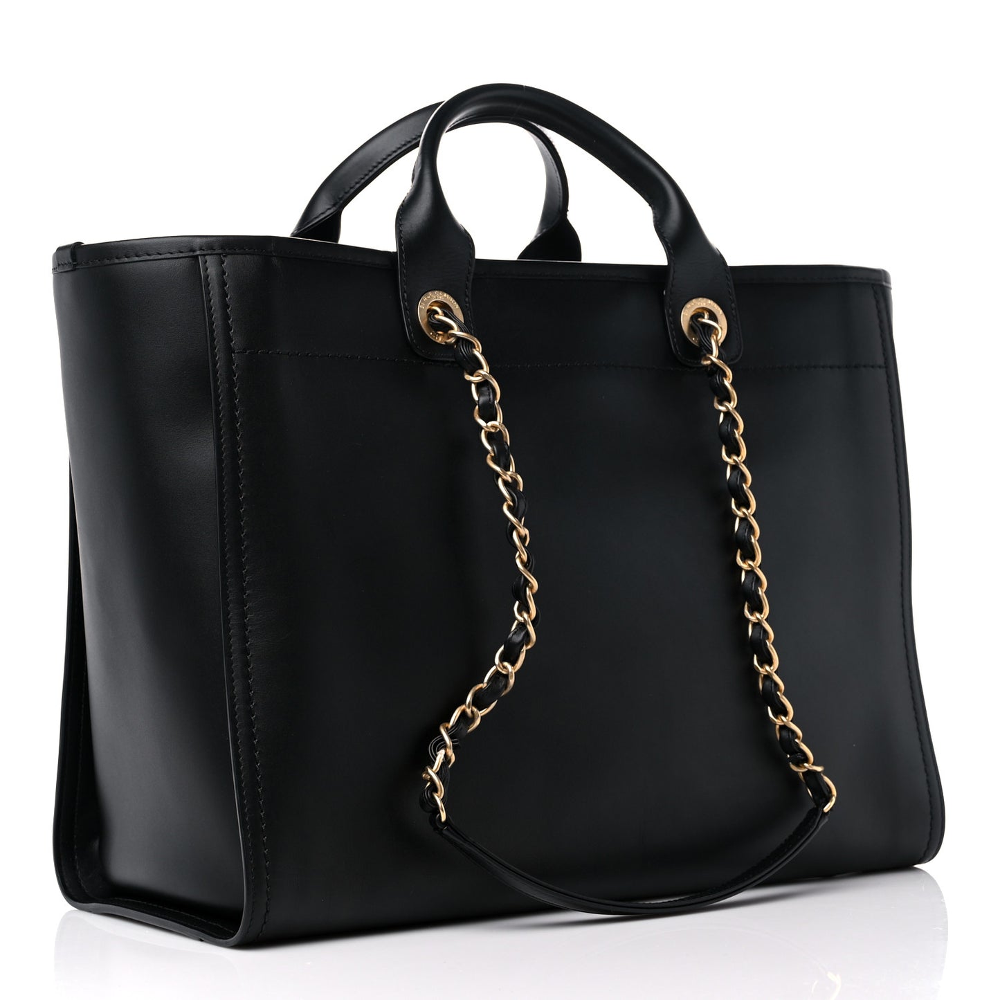 Calfskin Medium Deauville Tote Black