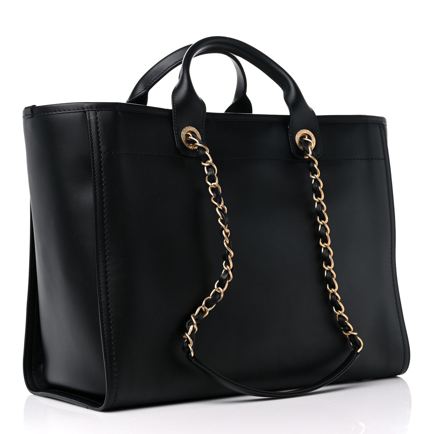 Chanel Calfskin Medium Deauville Tote Black 3 of 9