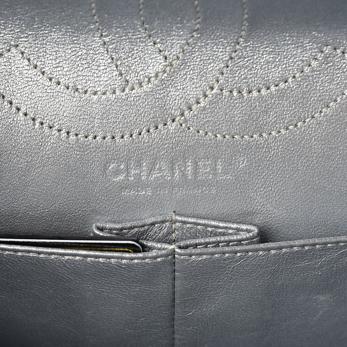 Metallic Striped Calfskin 2.55 Reissue 226 Flap Silver