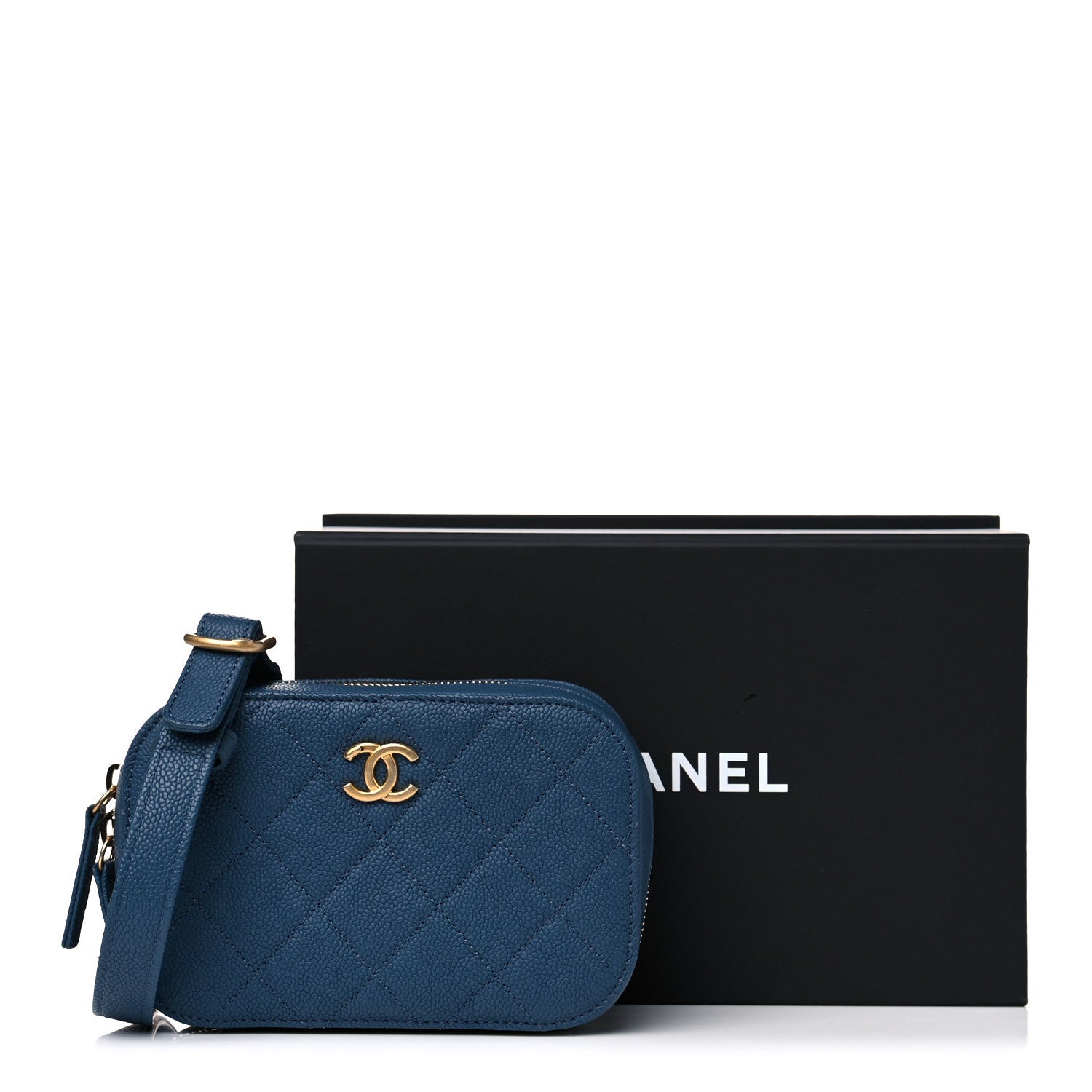 Chanel Caviar Quilted Waist Bag Blue 12 of 12