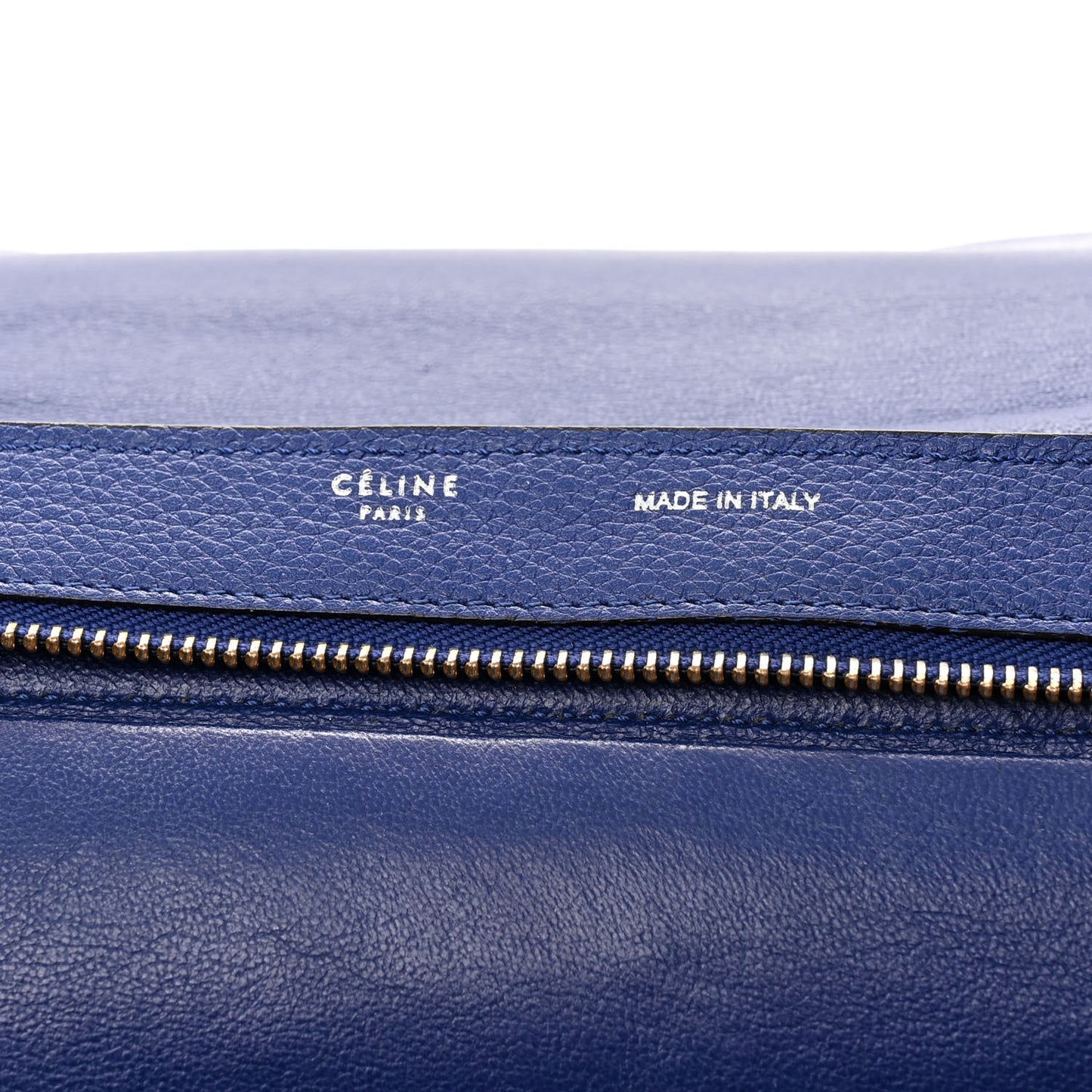 Drummed Calfskin Suede Medium Trapeze Indigo