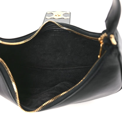 Celine Smooth Calfskin Medium Strap Ava Triomphe Shoulder Bag Black 5 of 11