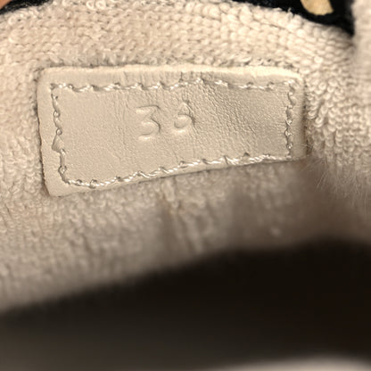 Gucci Calfskin Lame GG Monogram Web Womens Screener Sneakers 36 Blue Silver Dusty Milk Shine Purple 7 of 11