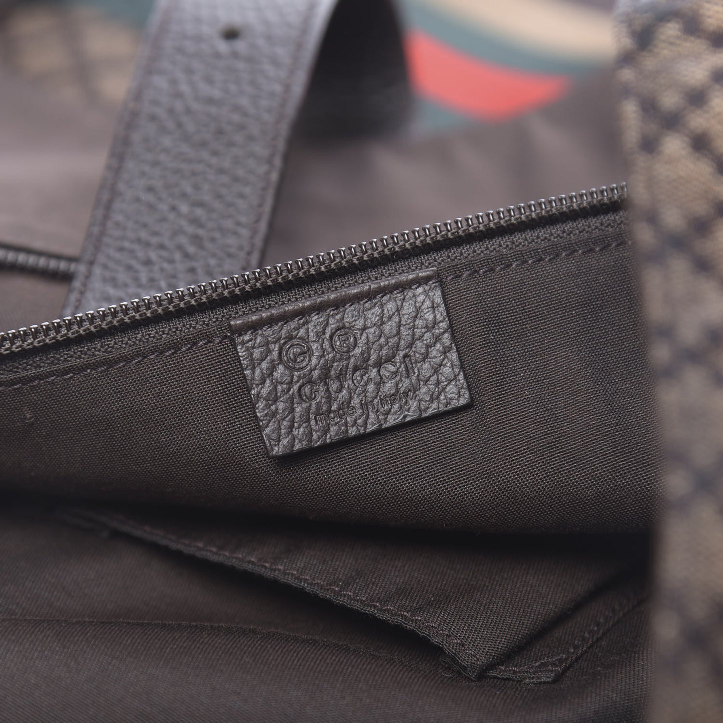 Nylon Diamante Web Buckle Tote Brown