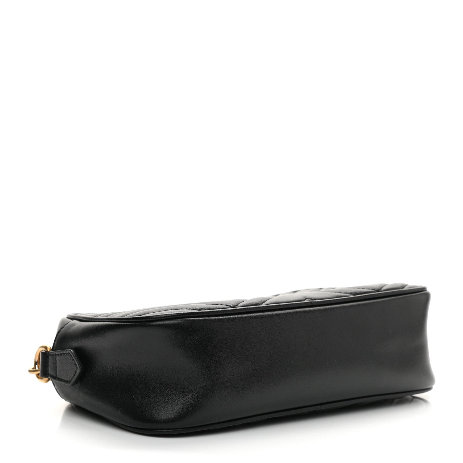 Gucci Calfskin Matelasse Small GG Marmont Chain Shoulder Bag Black 4 of 10