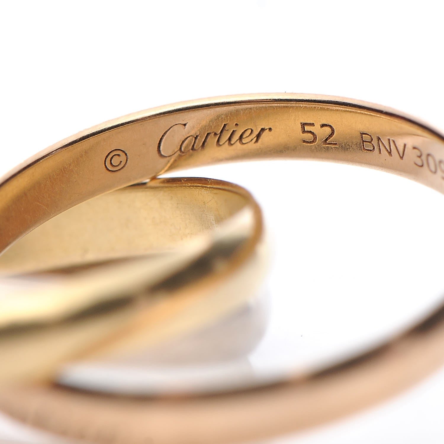 Cartier 18K Pink Yellow White Gold Small Trinity Ring 52 6 4 of 6