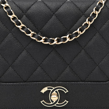 Chanel Caviar Quilted Vintage Mademoiselle Wallet On Chain WOC Black 9 of 14