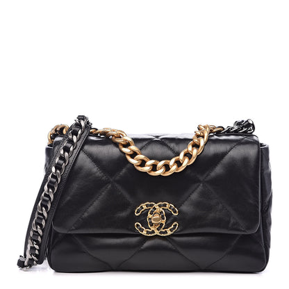 Chanel Goatskin Quilted Medium 19 Flap Black 1 of 11