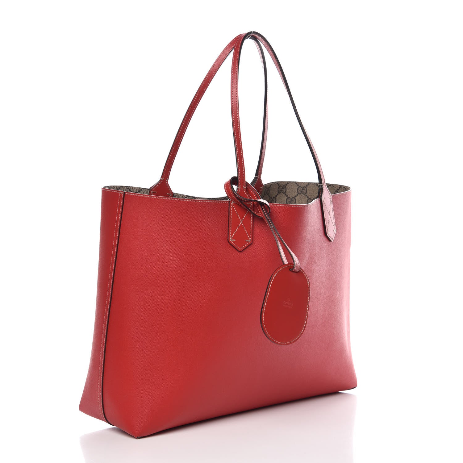 Gucci GG Supreme Monogram Medium Reversible Tote Beige Red 5 of 15