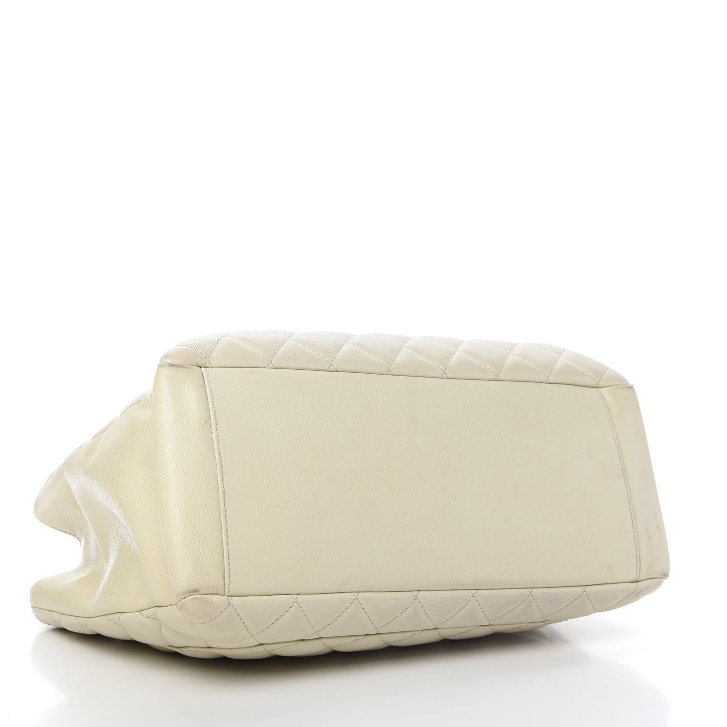 Caviar Quilted Grand Shopping Tote GST White