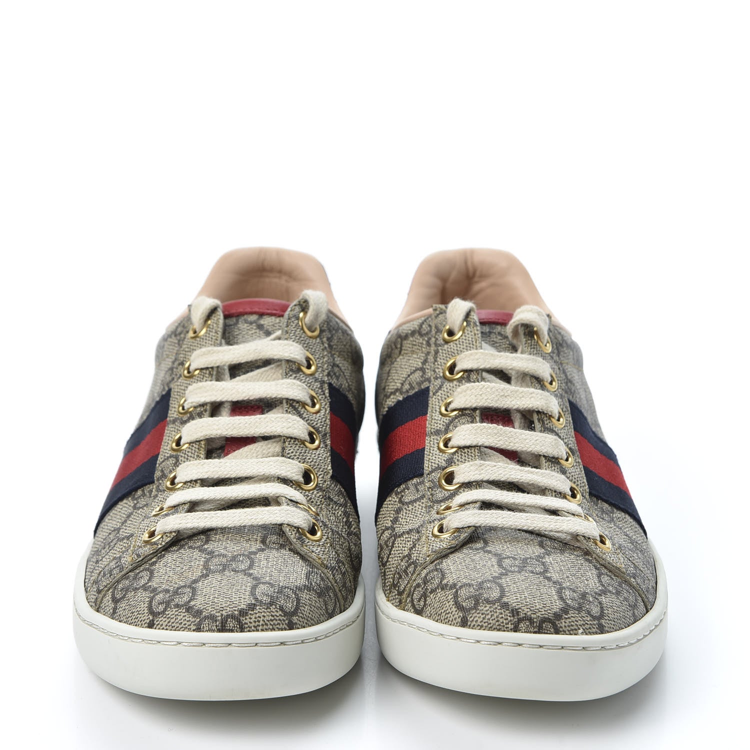 Gucci GG Supreme Monogram Womens Ace Low-Top Sneaker 35 Beige 3 of 10