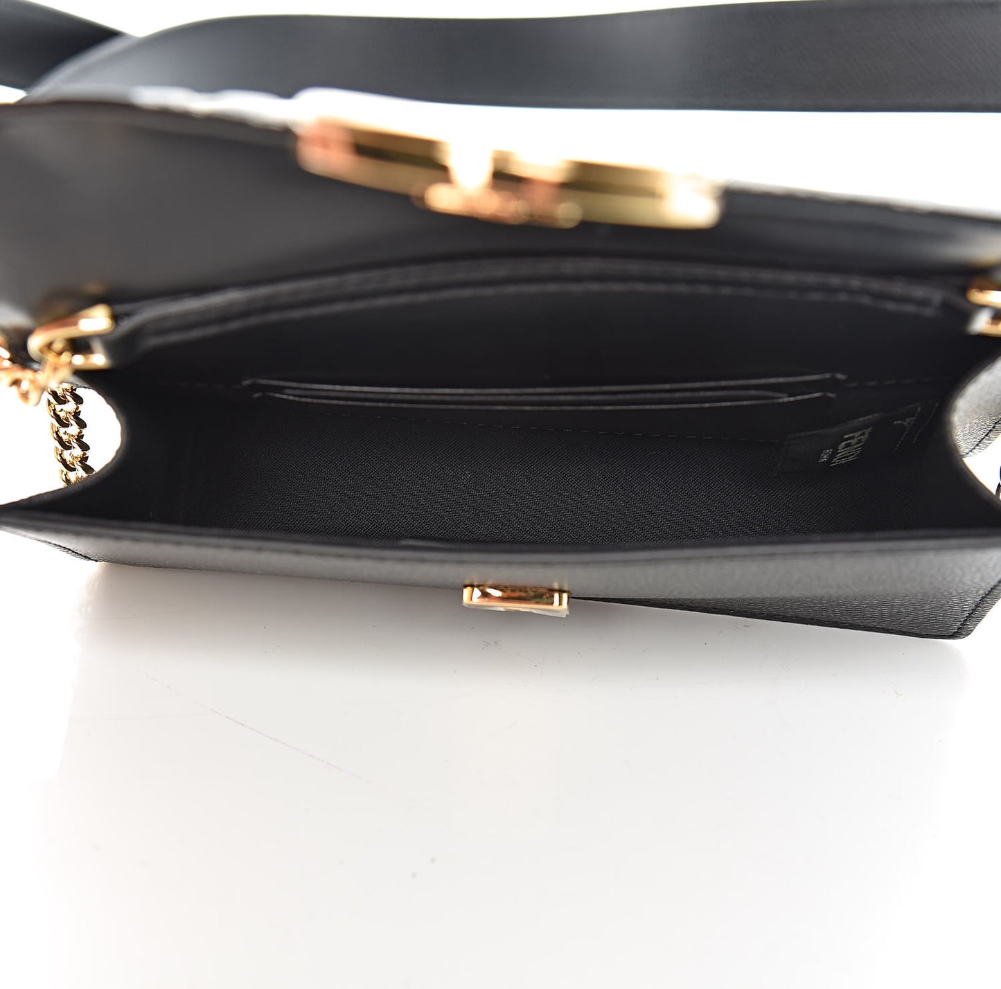 Vitello Cruise F is Fendi Bi-Color FF 1974 Embossed Envelope Belt Bag Maya Black