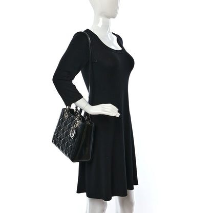 Christian Dior Patent Cannage Medium Lady Dior Black 2 of 10